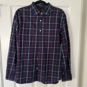 Banana Republic | Men's Navy Plaid Shirt, L